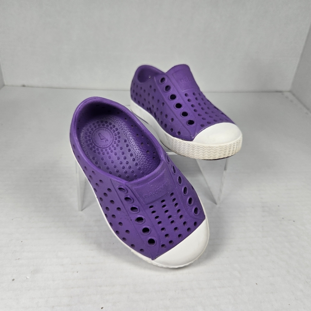 Native Jefferson Purple and White Slip-on Water Shoes Size C5 Toddler Baby